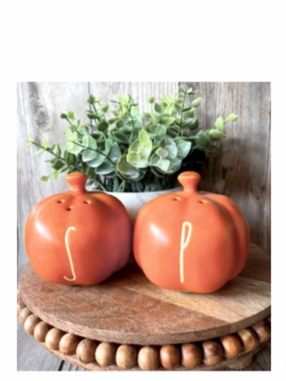 NEW Rae Dunn Pumpkin Shaped Salt & Pepper Shaker Set